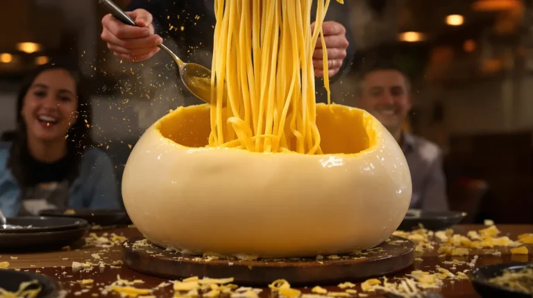 Découvrez les authentiques pâtes en meule de parmesan à Romans, une expérience gourmande Découvrez les authentiques pâtes en meule de parmesan à Romans, une expérience gourmande