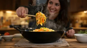 Je prépare ce riz sauté carotte-poireau à la sauce soja dès que je veux un dîner sain et express