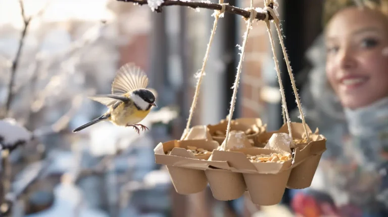 Ne jetez plus vos vieilles boîtes d’œufs : elles attirent les oiseaux au jardin tout l’hiver