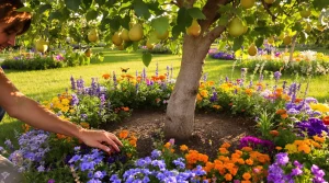 Plantées au pied des arbres, ces fleurs boostent vos récoltes de fruits, voici pourquoi