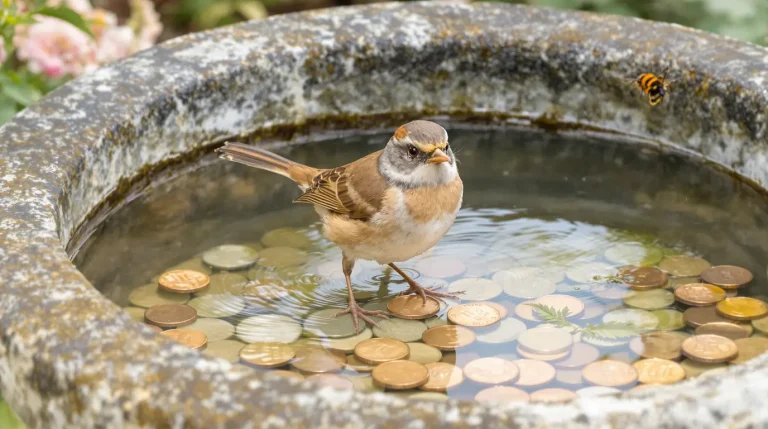 Bain d’oiseaux : la pièce de 1 centime garde l’eau claire tout l’été, sans danger selon des experts
