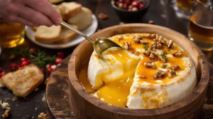 Ce camembert rôti au miel et aux noix fait craquer la croûte, couler le cœur et filer l’apéro