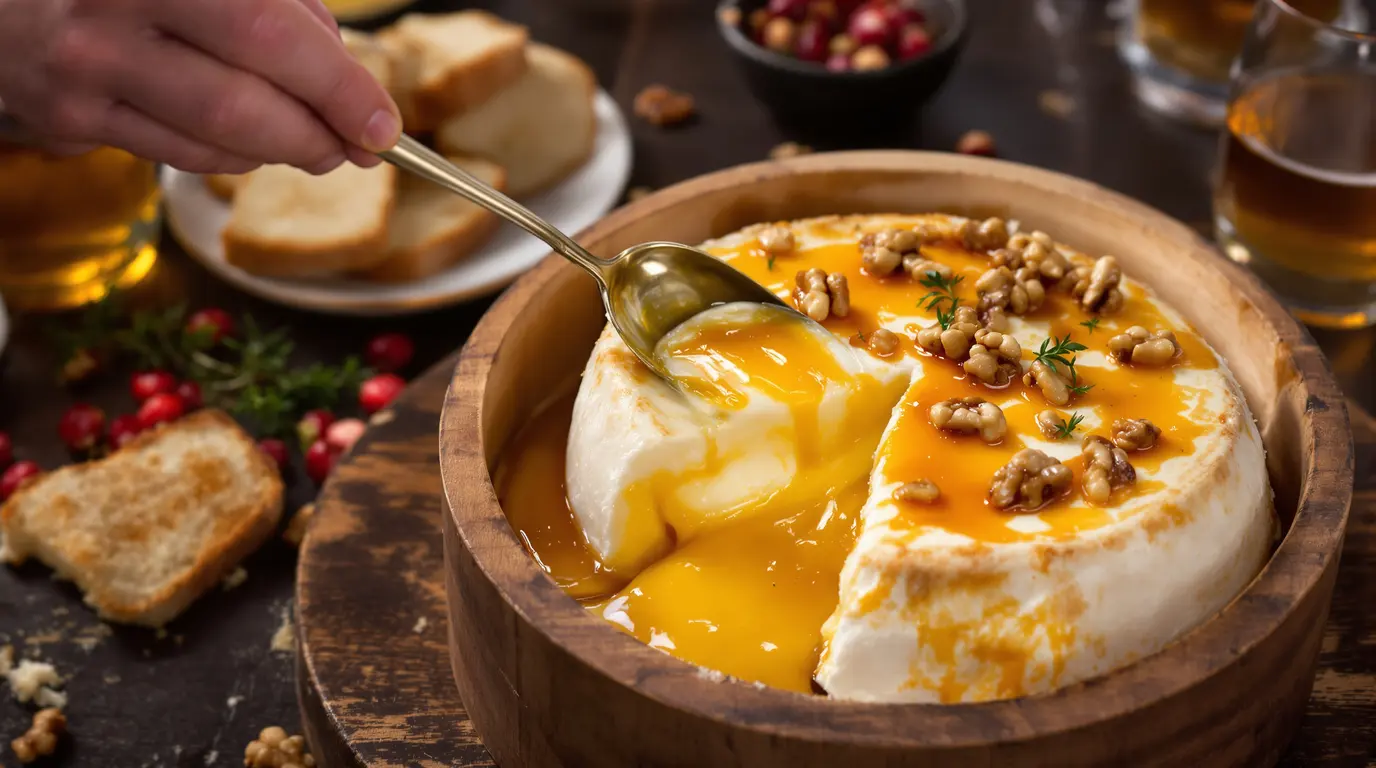 Ce camembert rôti au miel et aux noix fait craquer la croûte, couler le cœur et filer l’apéro Ce camembert rôti au miel et aux noix fait craquer la croûte, couler le cœur et filer l’apéro
