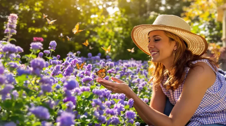Cette petite fleur bleue à floraison continue attire les papillons tout l’été, jusqu’aux premières gelées
