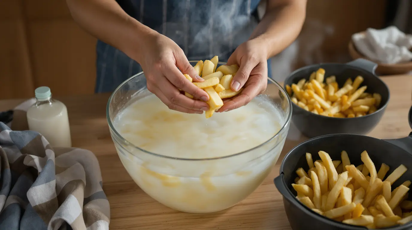 Depuis que je fais ça, mes frites Airfryer sont parfaites : l’astuce de l’eau chaude révélée Depuis que je fais ça, mes frites Airfryer sont parfaites : l’astuce de l’eau chaude révélée