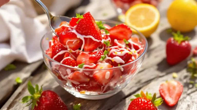 Envie de fraises en dessert ? Essayez cette salade de fraises, gourmande, fraîche et acidulée