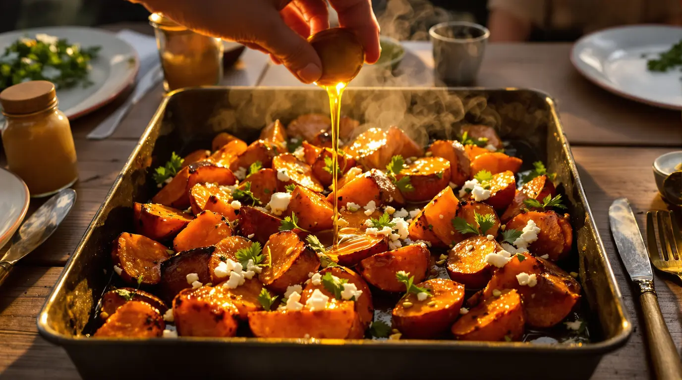 J’ai rôti une patate douce au miel et cumin pour tester : mes invités ont cru à un cours de cuisine J’ai rôti une patate douce au miel et cumin pour tester : mes invités ont cru à un cours de cuisine