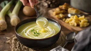 2 ingrédients suffisent pour mon velouté de poireaux parfait en hiver, facile et prêt pour 4 personnes