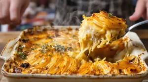 Ce gratin ultra simple aux pommes, oignons et bouillon, encore plus gourmand qu’un dauphinois
