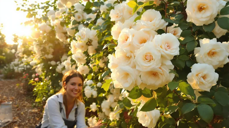 C’est le rosier adoré des jardiniers : il fleurit sans interruption jusqu’au mois d’octobre