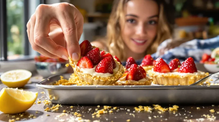 Accueil Envie d’un dessert aux fraises sans four ? Mes tartelettes crousti-fondantes à croquer