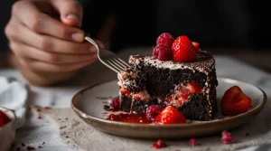 L’alliance du cacao intense et des fruits rouges : ce gâteau printanier est d’une gourmandise rare