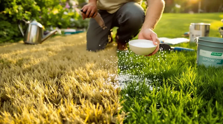 Les jardiniers sont invites a saupoudrer leur pelouse d’un produit de bain a 1 € pour doper la pousse de l’herbe avant l’ete