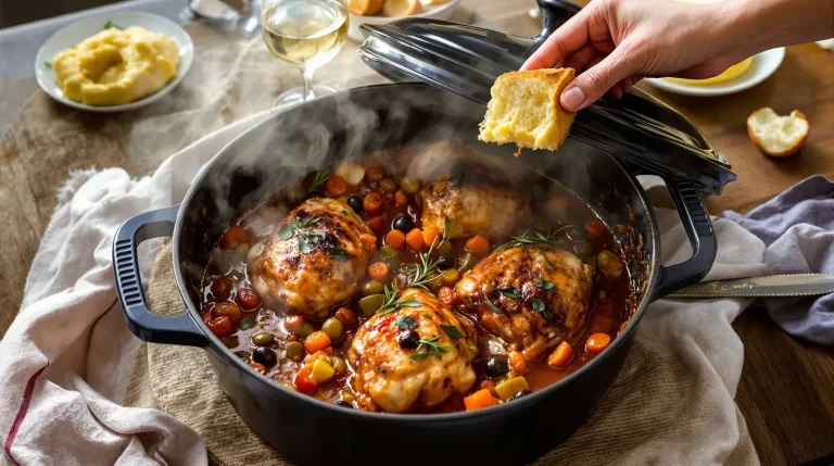 Pollo alla cacciatora : le poulet italien du dimanche mijoté aux tomates et aux olives